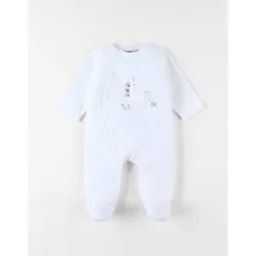 Pyjama 1 Pièce Licorne En Velours Blanc