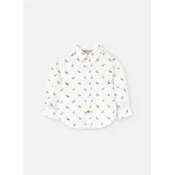 Chemise En Popeline Imprimée Blanc