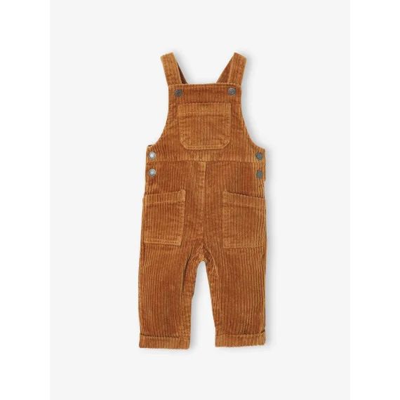 Salopette large en velours bébé garçon caramel