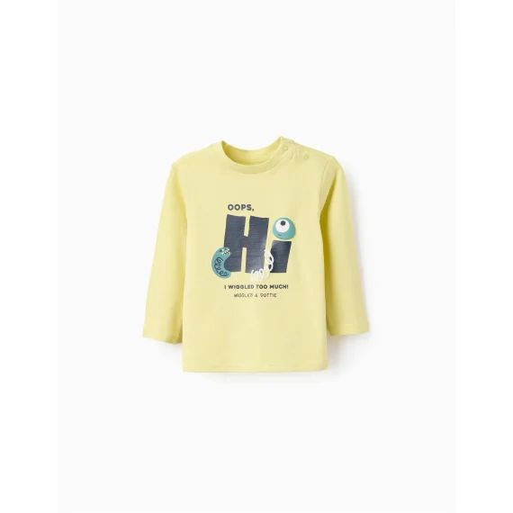 T-shirt À Manches Longues En Coton &lsquo;dot&rsquo; Jaune