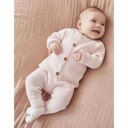 Cardigan en tricot boutonné rose