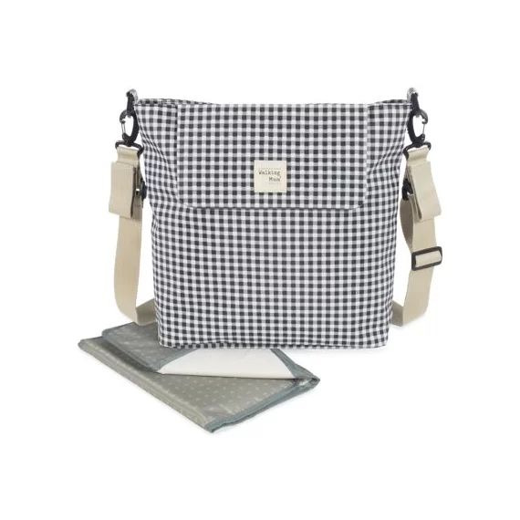 Sac à langer à bandoulière I Love Vichy noir