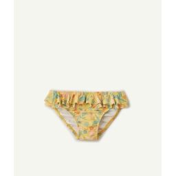 La culotte de bain jaune en fibres recyclées imprimée fleurie –  – Soldes