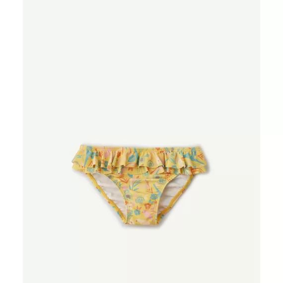 La culotte de bain jaune en fibres recyclées imprimée fleurie –  – Soldes