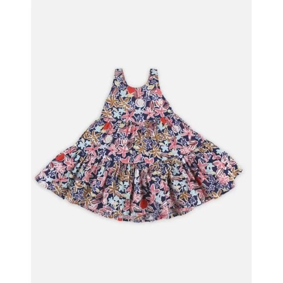 Robe Fines Bretelles Fleurie Rose