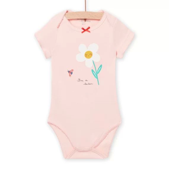 Body Rose Motif Marguerite Bébé Fille