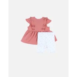 Blouse Et Legging Mousseline Et Jersey De Coton Rose