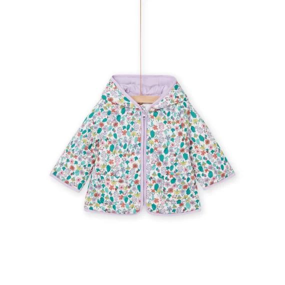 Doudoune À Capuche Et À Imprimé Fleuri – Rose