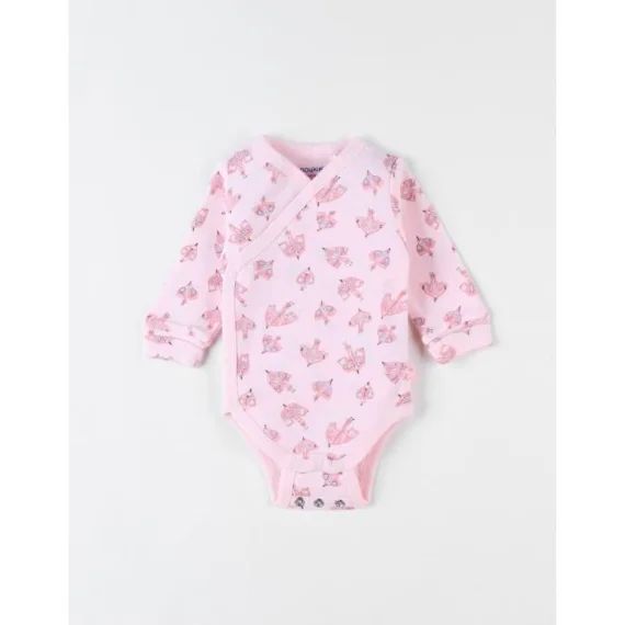 Body manches longues évolutif rose