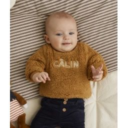 Sweat camel en sherpa avec message brodé bébé garçon –  – Soldes