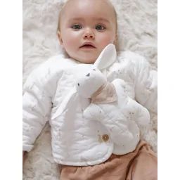 Coffret naissance veste matelassée en velours + doudou écru