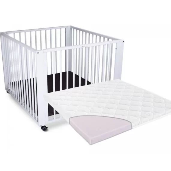 Tissi – Parc Moritz blanc avec matelas 89×86 noir