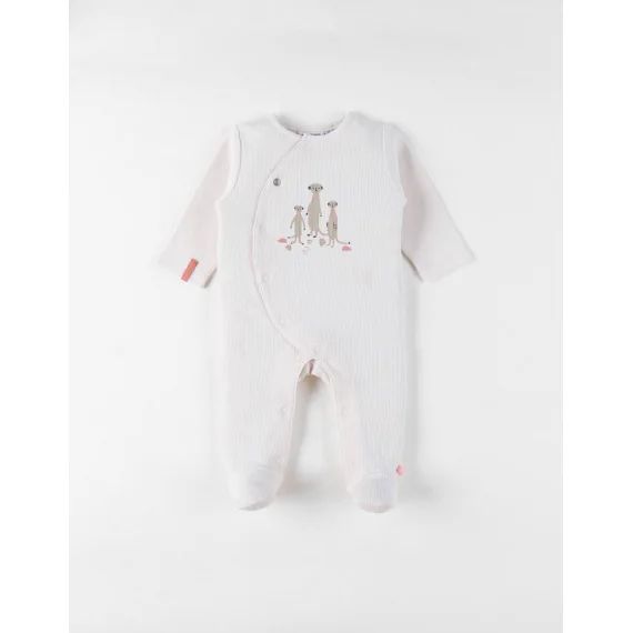 Pyjama Bébé Jersey Gaufré Blanc