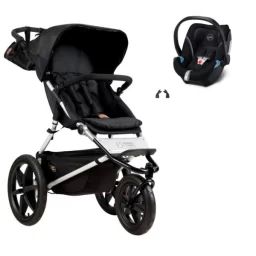 Poussette Mountain Buggy Terrain – Onyx + Coque Auto Cybex Aton 5 – Deep Black