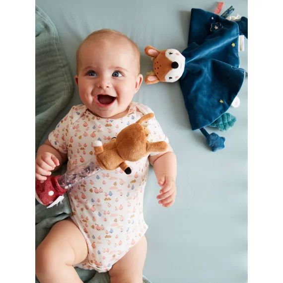 Doudou + bâton de pluie Forêt Enchantée multicolore