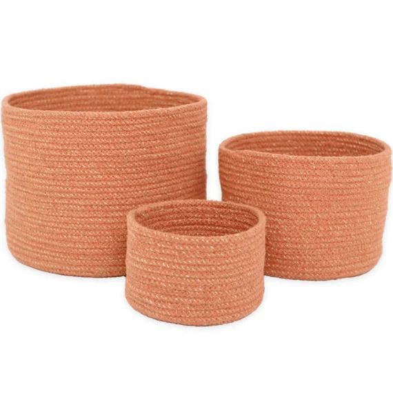 Lot de 3 paniers de rangement Ilse ambre