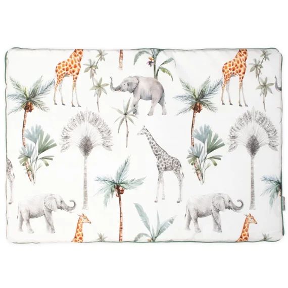Oreiller Plat Réversible En Coton Safari Safari, Vert, Gris, Blanc