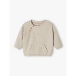 Sweat maille fantaisie naissance ouverture devant argile