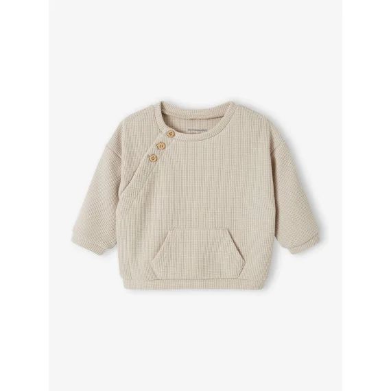 Sweat maille fantaisie naissance ouverture devant argile