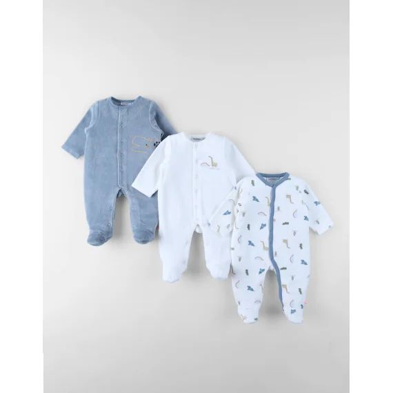 Set De 3 Dors-bien En Velours Ecru