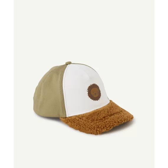 Casquette bébé garçon en coton kaki et camel avec bouclettes –  – Soldes