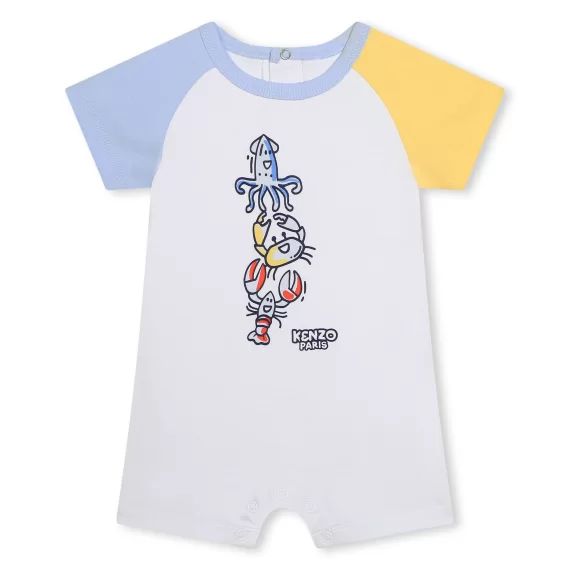 Combinaison-short avec imprimé Garçon Blanc