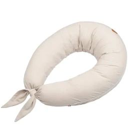 Coussin De Maternité Et D&rsquo;allaitement + Housse En Gaze De Coton Beige