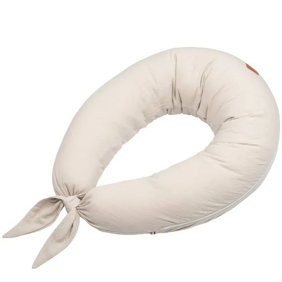 Coussin De Maternité Et D&rsquo;allaitement + Housse En Gaze De Coton Beige