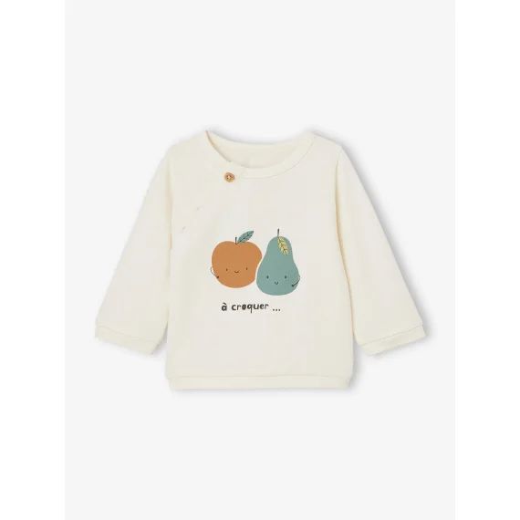 Sweat fruit ouverture devant naissance écru