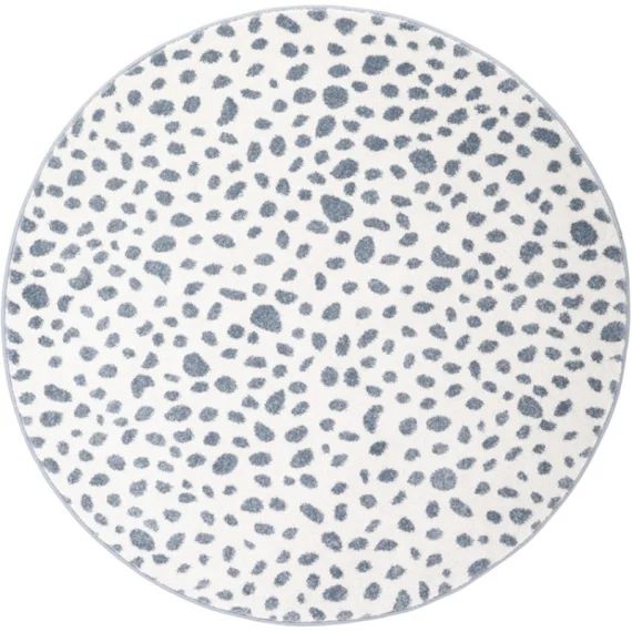 Tapis rond léopard Maldä blue (120 cm)