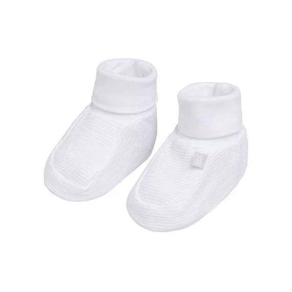 Chaussons bébé en coton bio Pure blanc (0-3 mois)