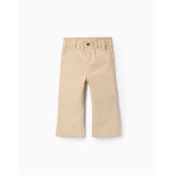 Pantalon En Sergé Beige Foncé