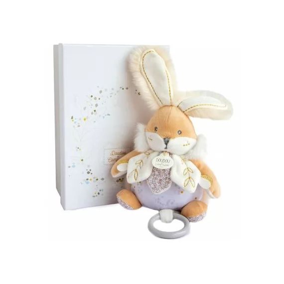 Coffret peluche musicale blanche Lapin de sucre (20 cm)
