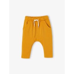 Pantalon bébé en maille piquée ocre