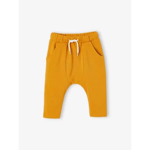 Pantalon bébé en maille piquée ocre