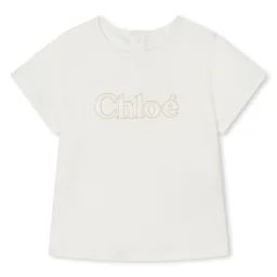 T-shirt manches courtes brodé Fille Blanc