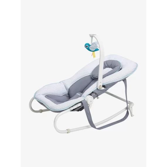 Transat BABYMOOV Graphik avec arche de jeux gris/bleu