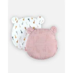 Set 1 coussin ergonomique + 2 housses en coton BIO rose