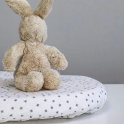 Drap housse de berceau en coton bio Etoiles Blanc (40 x 80 cm)