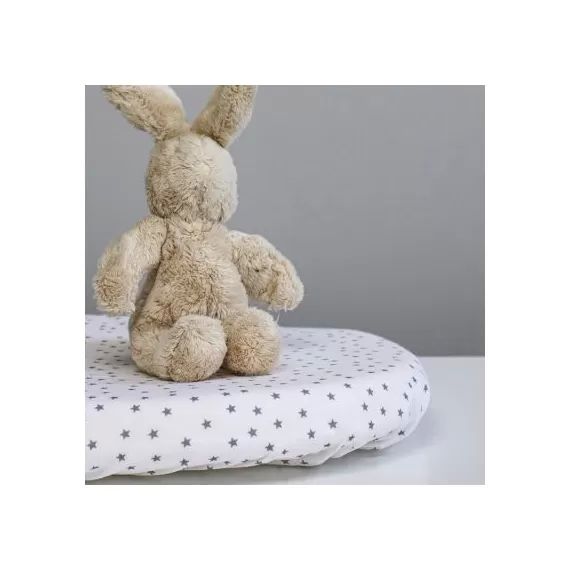 Drap housse de berceau en coton bio Etoiles Blanc (40 x 80 cm)