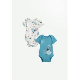 Lot De 2 Bodies Bébé Manches Courtes Athi Bleu