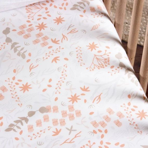 Drap Housse Coton Bio Pour Lit Bébé Yukari Douceur Yukari Peach