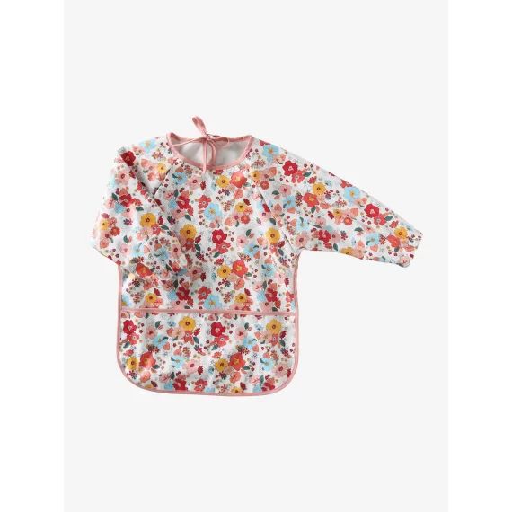 Bavoir tablier manches longues rose poudré