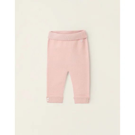 Pantalon En Maille Flexible Rose Clair