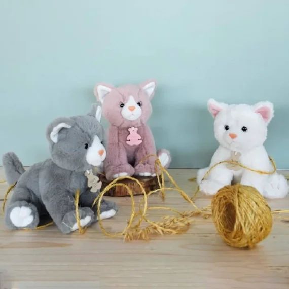 Peluche bébé chat Blanc – HISTOIRE D&rsquo;OURS – Plush – Mixte – 0 mois – Naissance – Bébé blanc