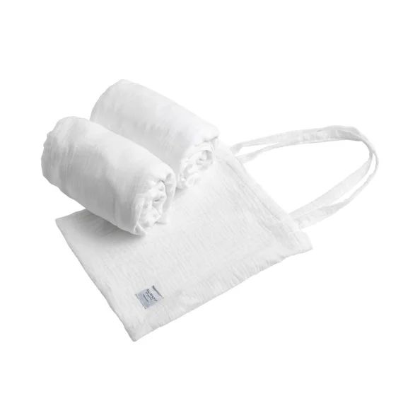 Lot 2 Draps Housse Pour Lit Évolutif Bébé En Coton Blanc
