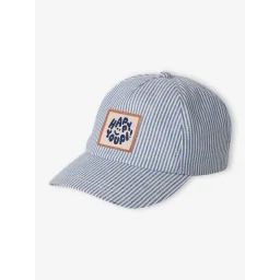 Casquette « Happy youpi » bébé rayé bleu