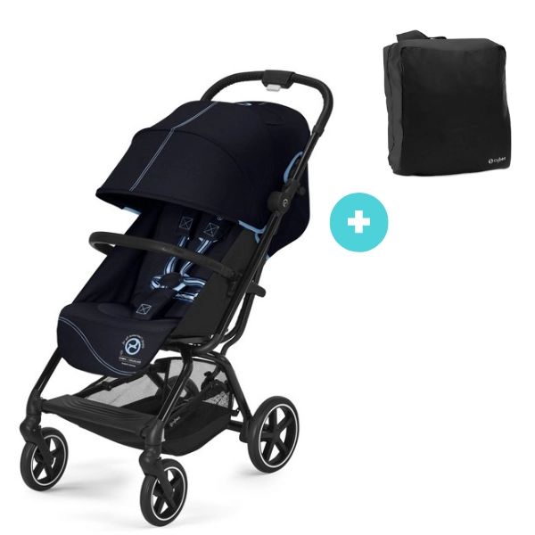 Poussette Cybex Eezy S PLUS 2 – Ocean Blue + Sac de Transport (Offert)