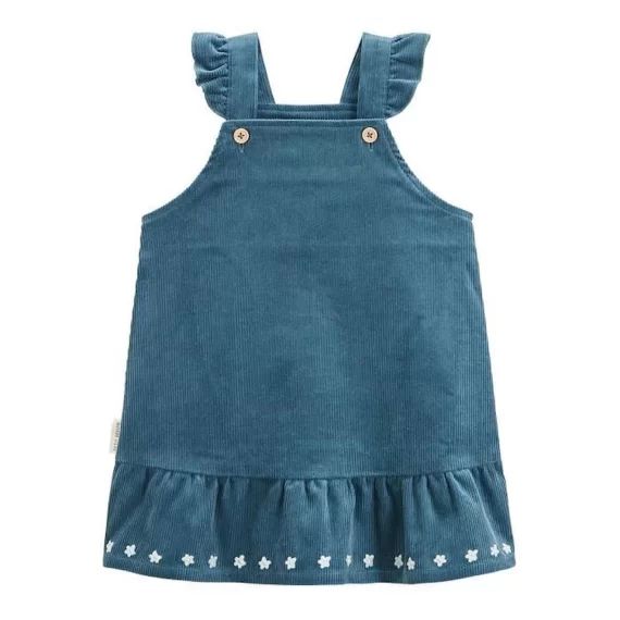 Robe En Velours Côtelé Bébé Fille Népal Bleu