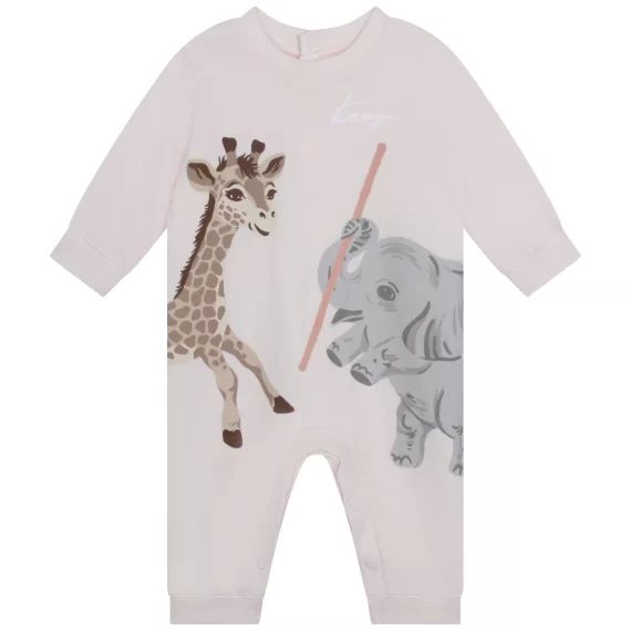 Combinaison imprimée en coton Fille Rose
